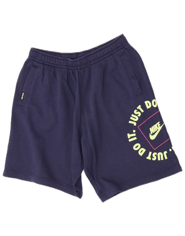 Nike Mens Graphic Regular Sport Shorts Medium Navy Blue Cotton Sports