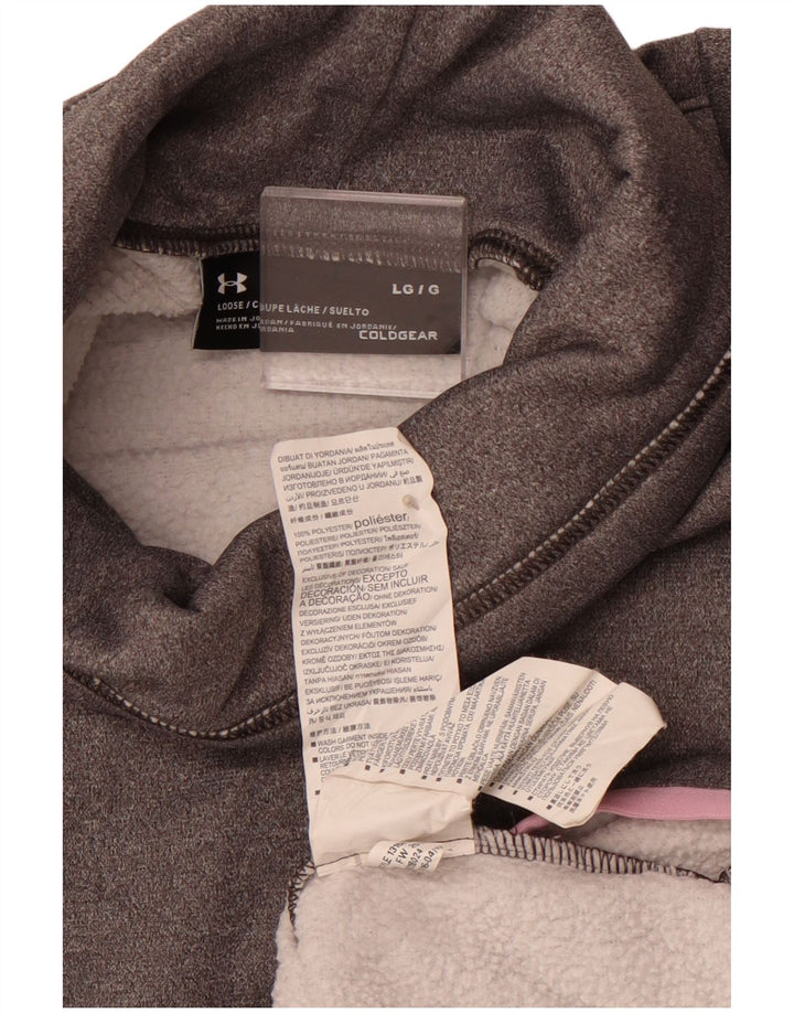 UNDER ARMOUR Womens Cold Gear Graphic Sweatshirt Jumper UK 16 Large Grey