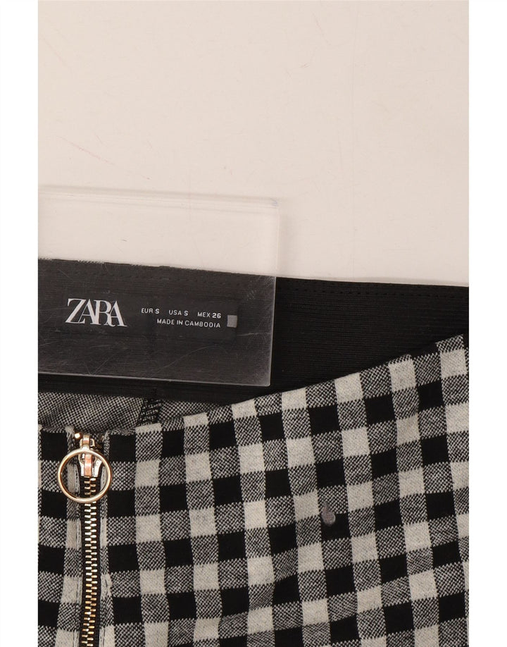 ZARA Womens Slim Suit Trousers Small W26 L28 Black Gingham Vintage Zara and Second-Hand Zara from Messina Hembry 