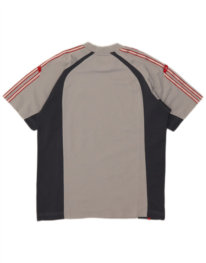 Adidas Boys T-Shirt Top 11-12 Years Grey Colourblock Polyester