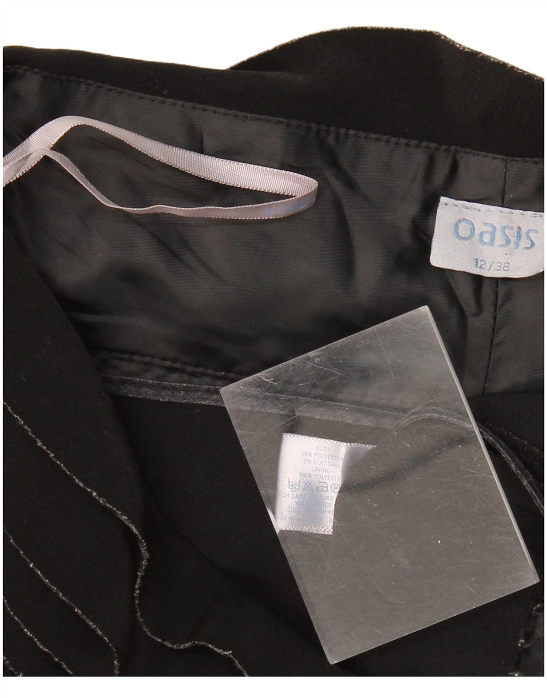 OASIS Womens Bootcut Casual Trousers UK 12 Medium W32 L30  Black Polyester