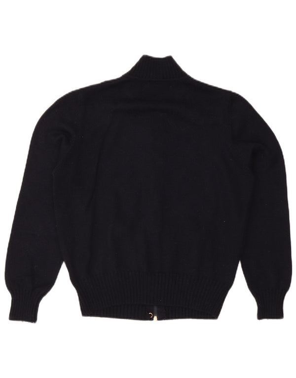 Luisa Spagnoli Womens Cardigan Sweater UK 14 Large Navy Blue Wool