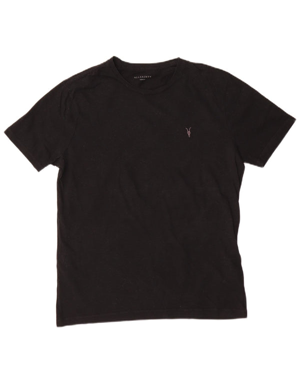 All Saints Mens T-Shirt Top Medium Black Cotton