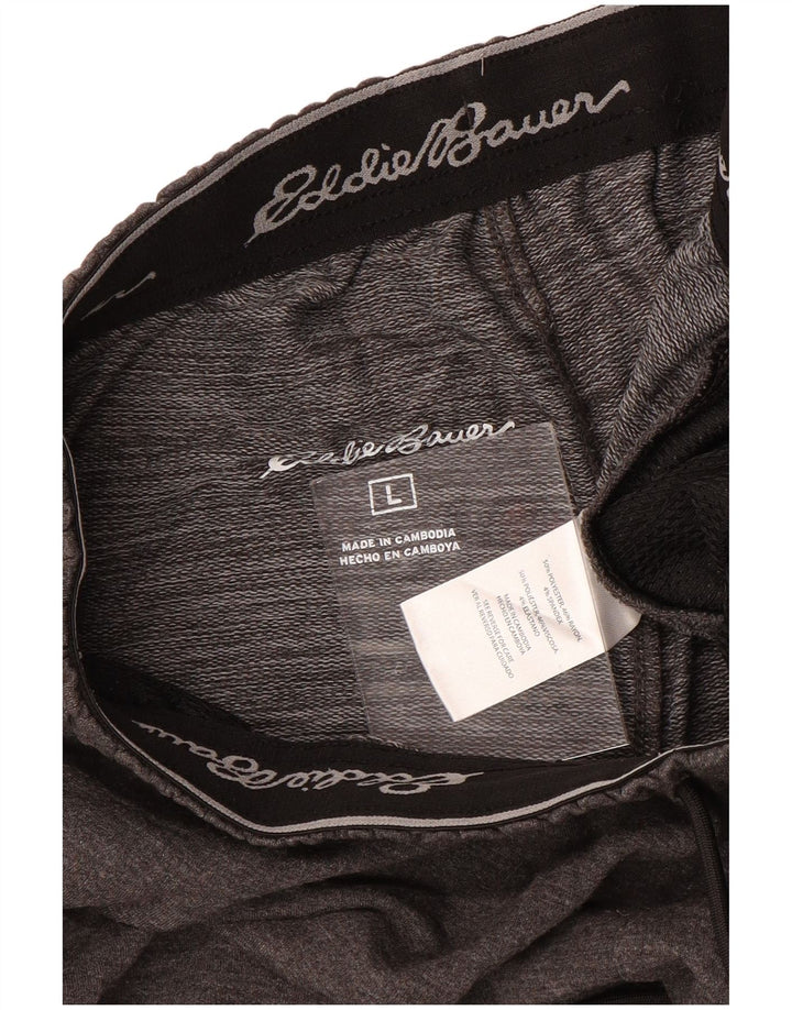 EDDIE BAUER Mens Tracksuit Trousers Large Grey Polyester
