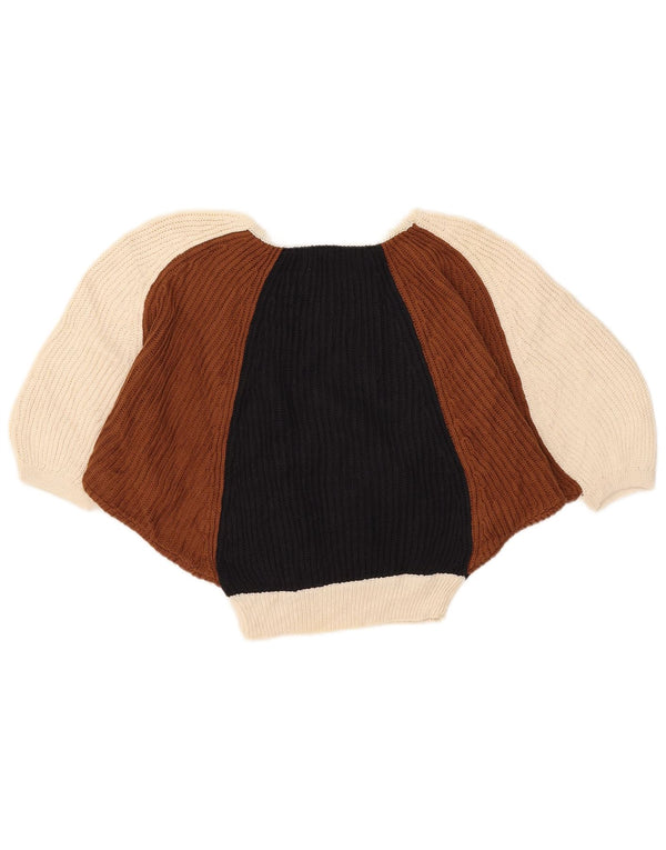 Vintage Womens 1/2 Sleeve Boat Neck Jumper Sweater IT 44 Medium Multicolour