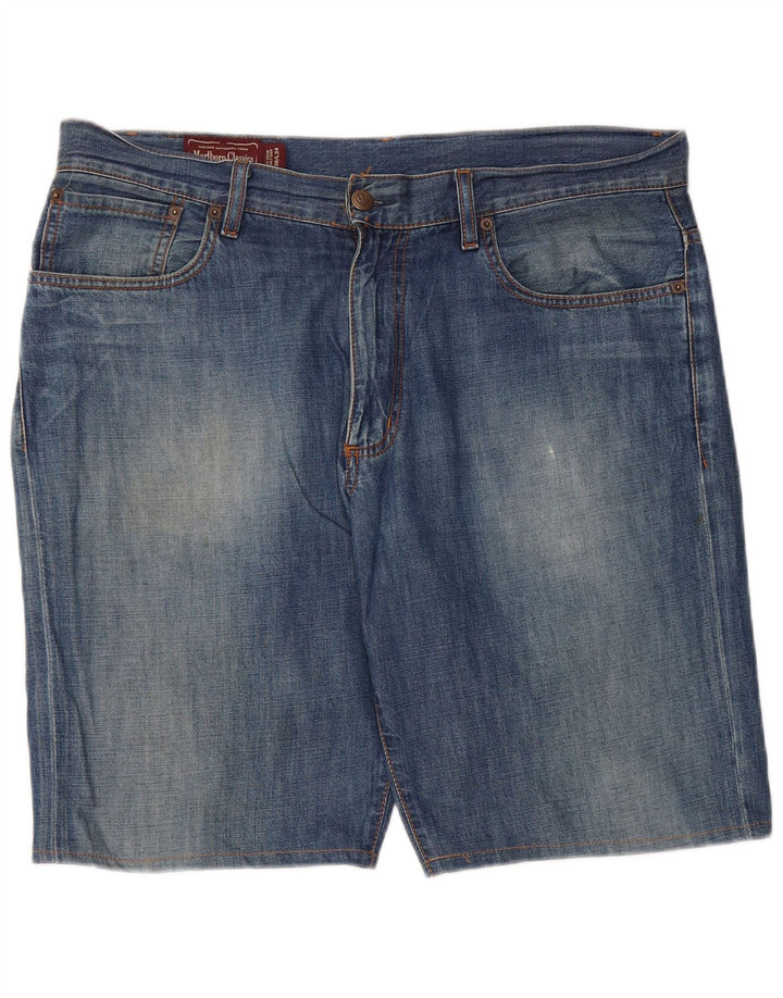 Marlboro Classics Mens Denim Shorts W36 Large Blue Cotton