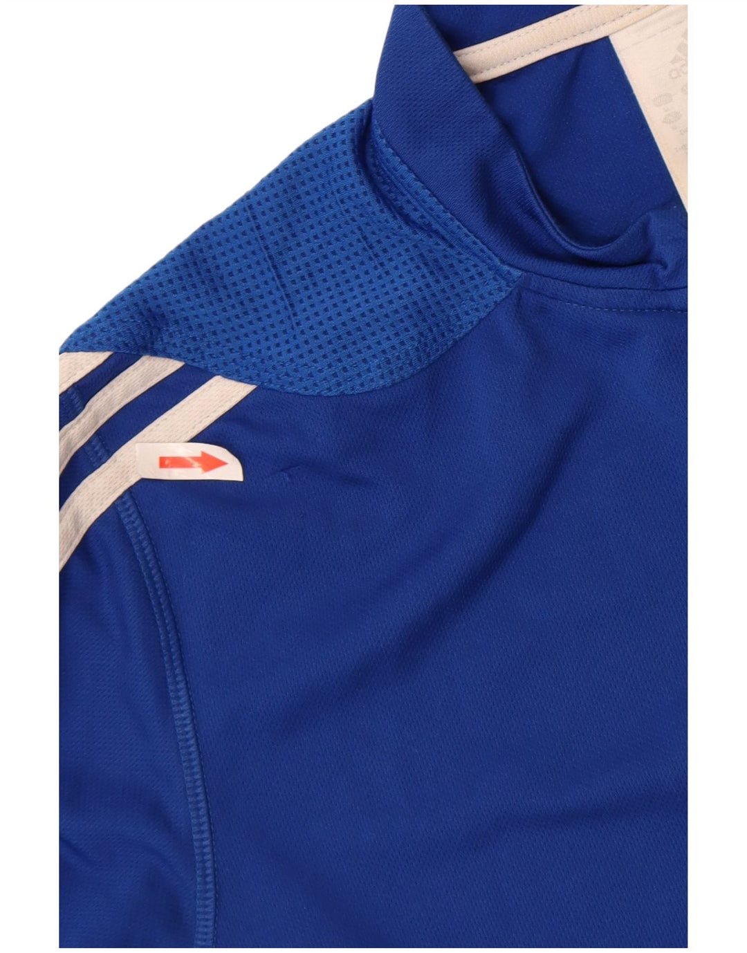Adidas Mens Zip Neck T-Shirt Top Medium Blue Polyester
