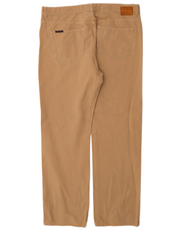 Gant Mens Straight Casual Trousers W38 L32 Beige Cotton