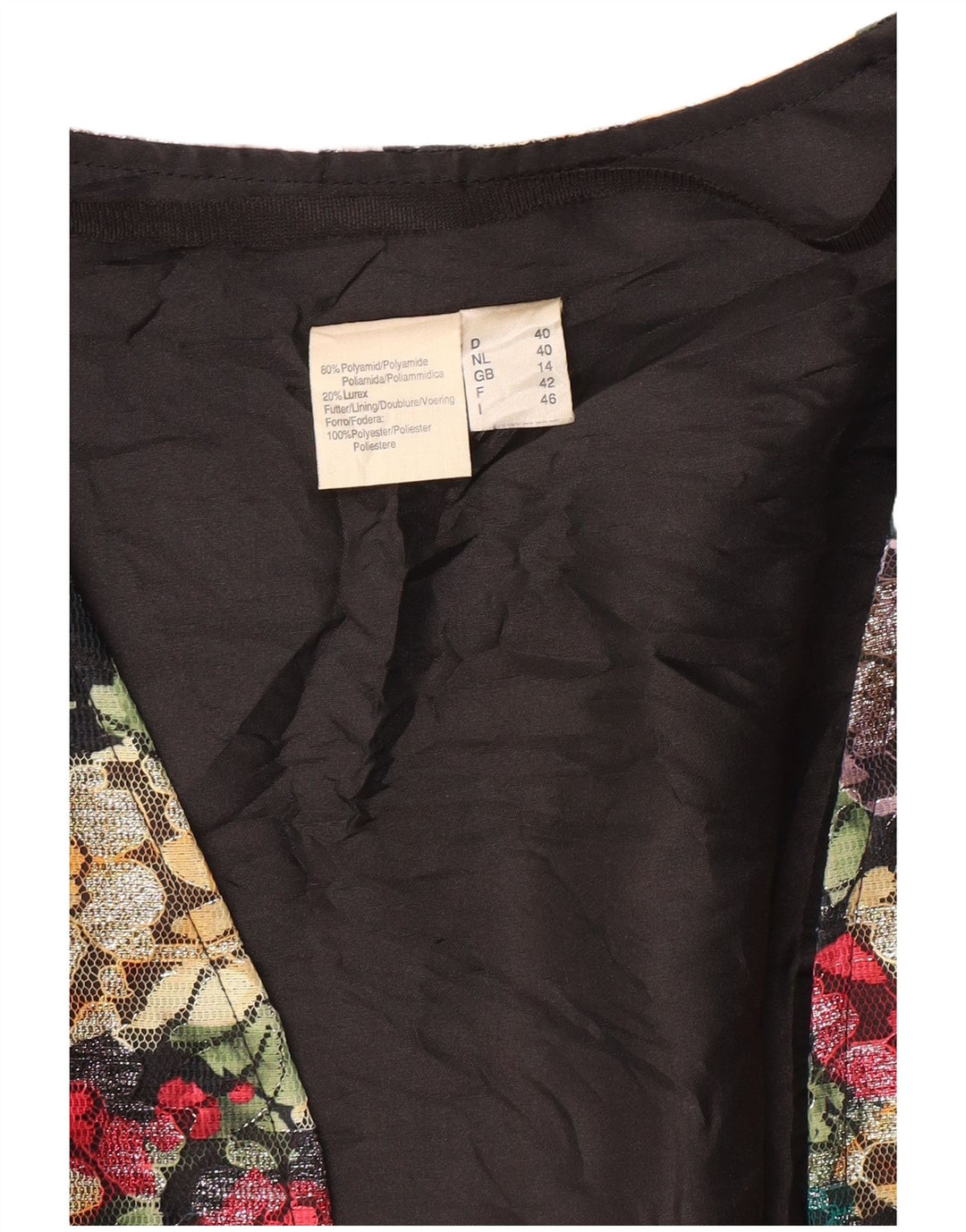 VINTAGE Womens 3/4 Sleeve Bolero Jacket UK 14 Medium  Multicoloured Floral