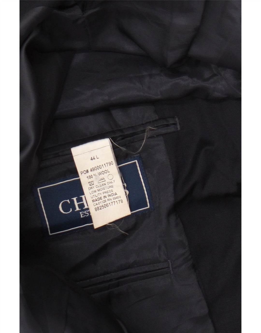 Chaps Mens 2 Button Blazer Jacket UK 44 2XL Navy Blue Wool