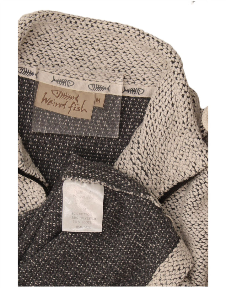 Weird Fish Mens Zip Neck Sweatshirt Jumper Medium Grey Flecked Cotton