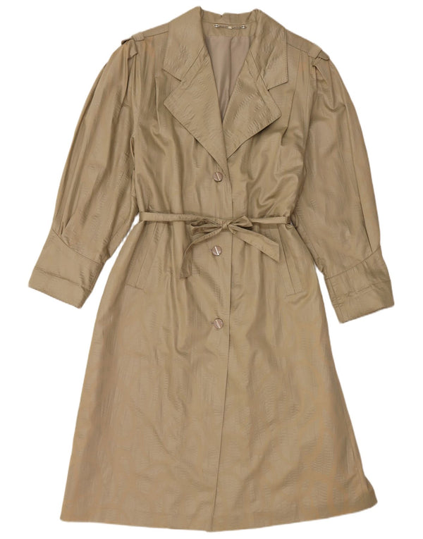 VINTAGE Womens Trench Coat EU 38 Medium Beige Cotton