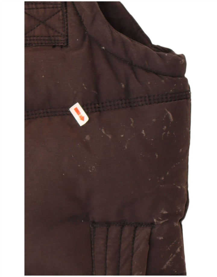 Superdry Womens Padded Gilet UK 36 Small Brown Cotton