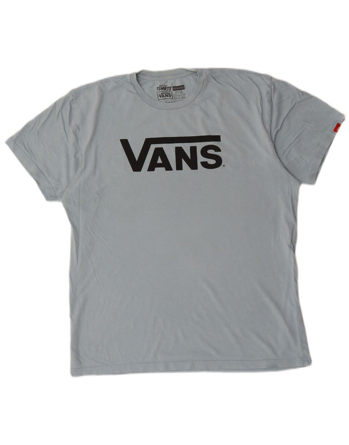 Vans Mens Graphic T-Shirt Top Large Blue Cotton