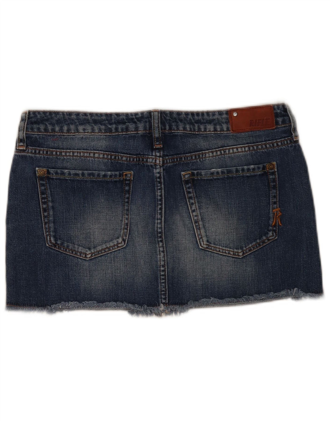Rifle Womens Mini Denim Skirt W27 Small Blue Cotton