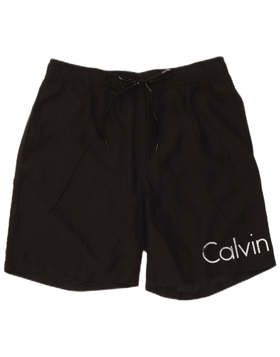 CALVIN KLEIN Mens Graphic Swimming Shorts Large Black Polyester