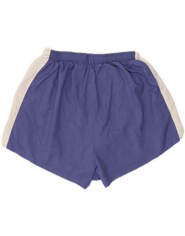 NIKE Womens Dri Fit Sport Shorts US 8/10 Medium Blue Colourblock Polyester