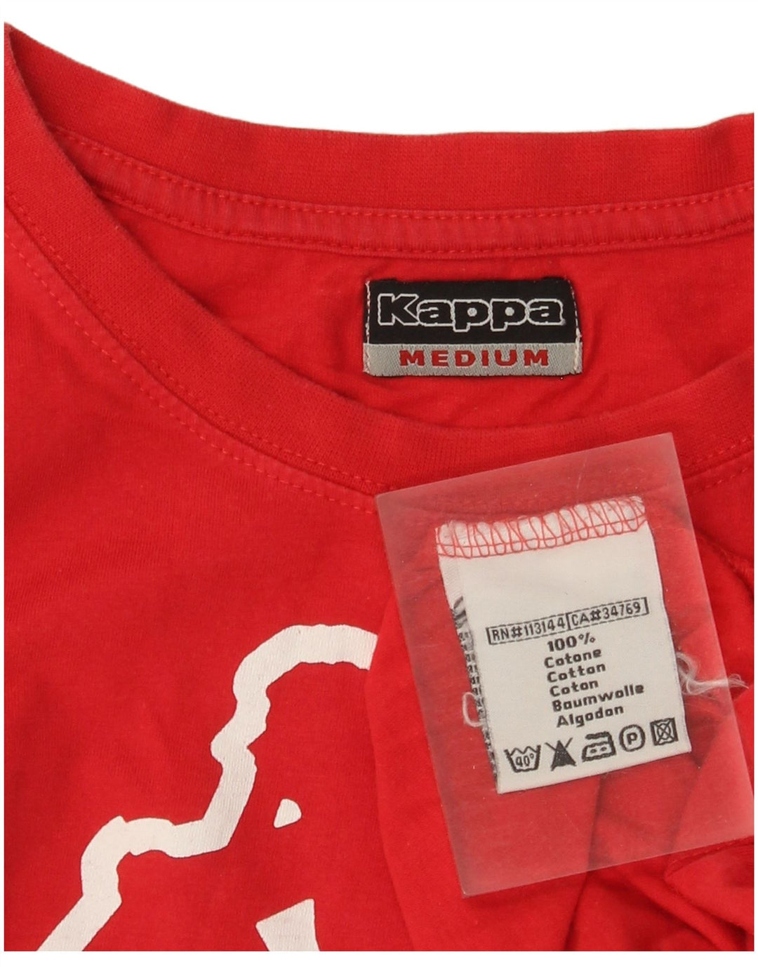 Kappa Mens Graphic T-Shirt Top Medium Red Cotton