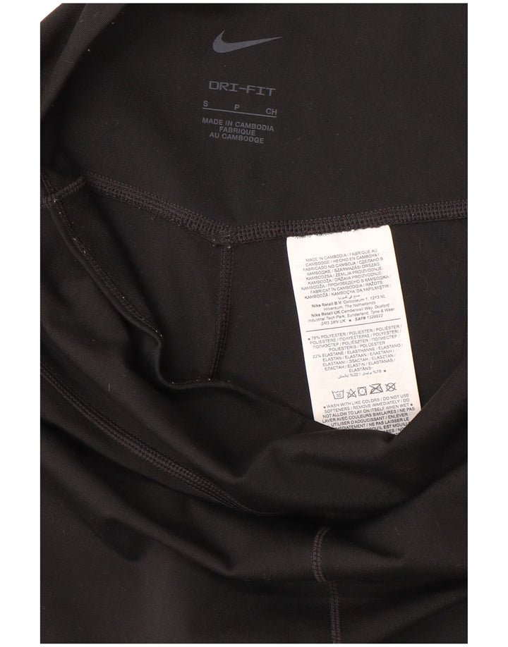 NIKE Womens Dri Fit Capri Leggings UK 10 Small  Black Polyester