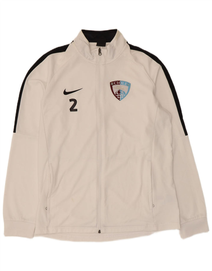 Nike Mens Dri Fit Graphic Tracksuit Top Jacket Large White Colourblock