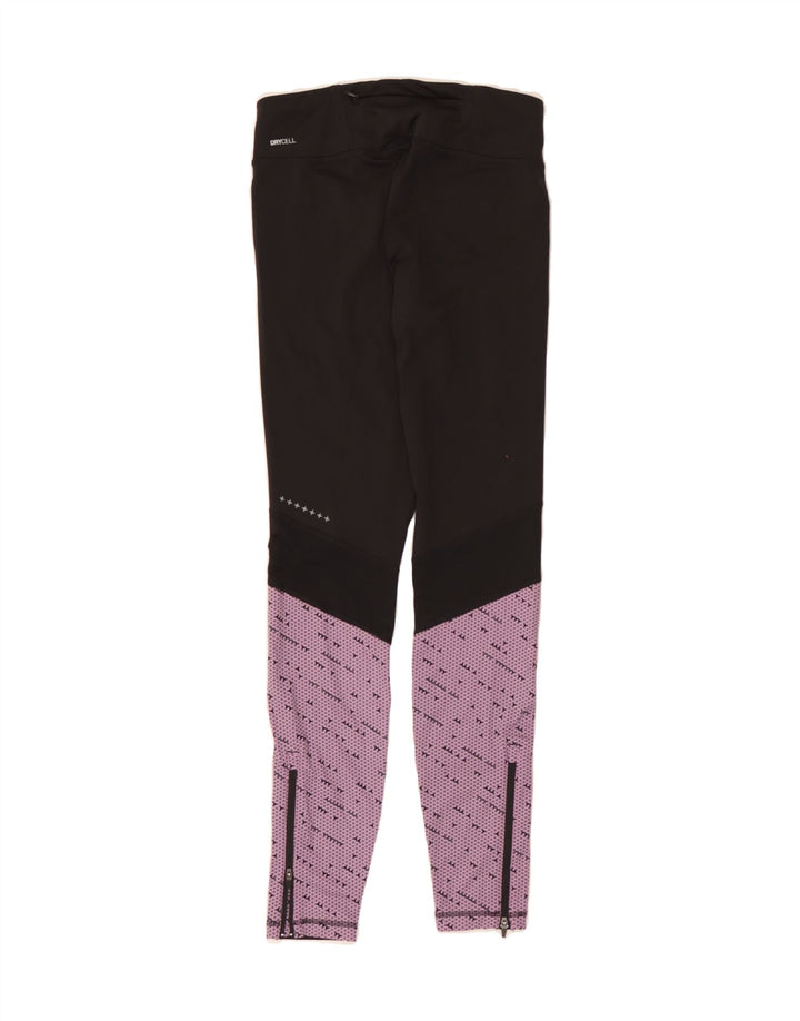 PUMA Womens Leggings UK 12 Medium Black Colourblock Polyester Vintage Puma and Second-Hand Puma from Messina Hembry 