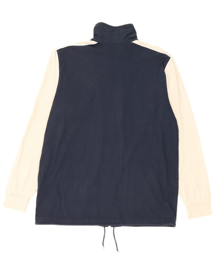 Kappa Mens Tracksuit Top Jacket Large Navy Blue Colourblock Cotton