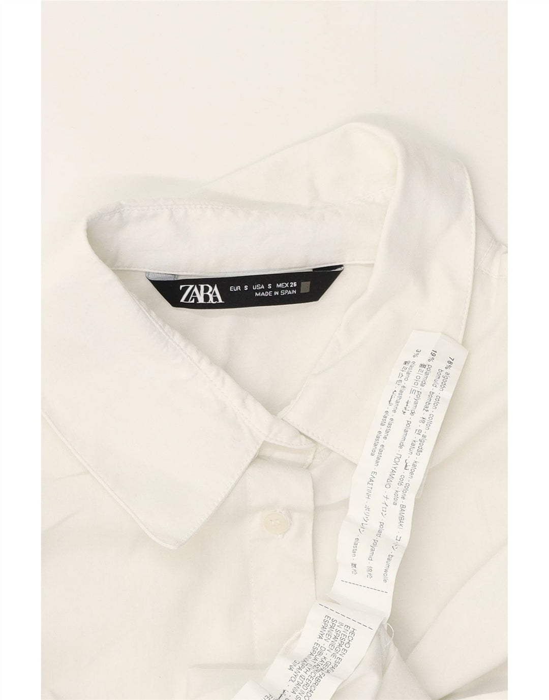 ZARA Womens Formal Shirt UK 10 Small White Cotton