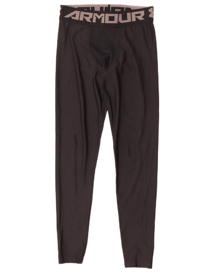 Under Armour Boys Graphic Leggings 9-10 Years Medium Black Polyester