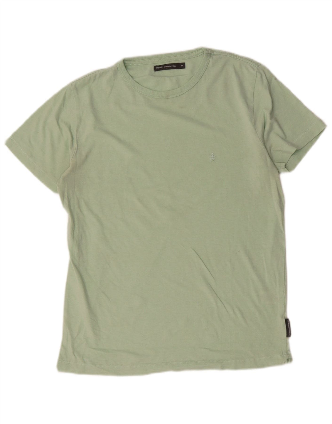 French Connection Mens T-Shirt Top Medium Green Cotton