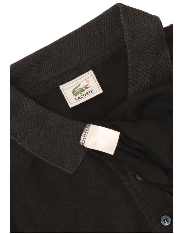 Lacoste Mens Polo Shirt Size 4 Medium Black Cotton