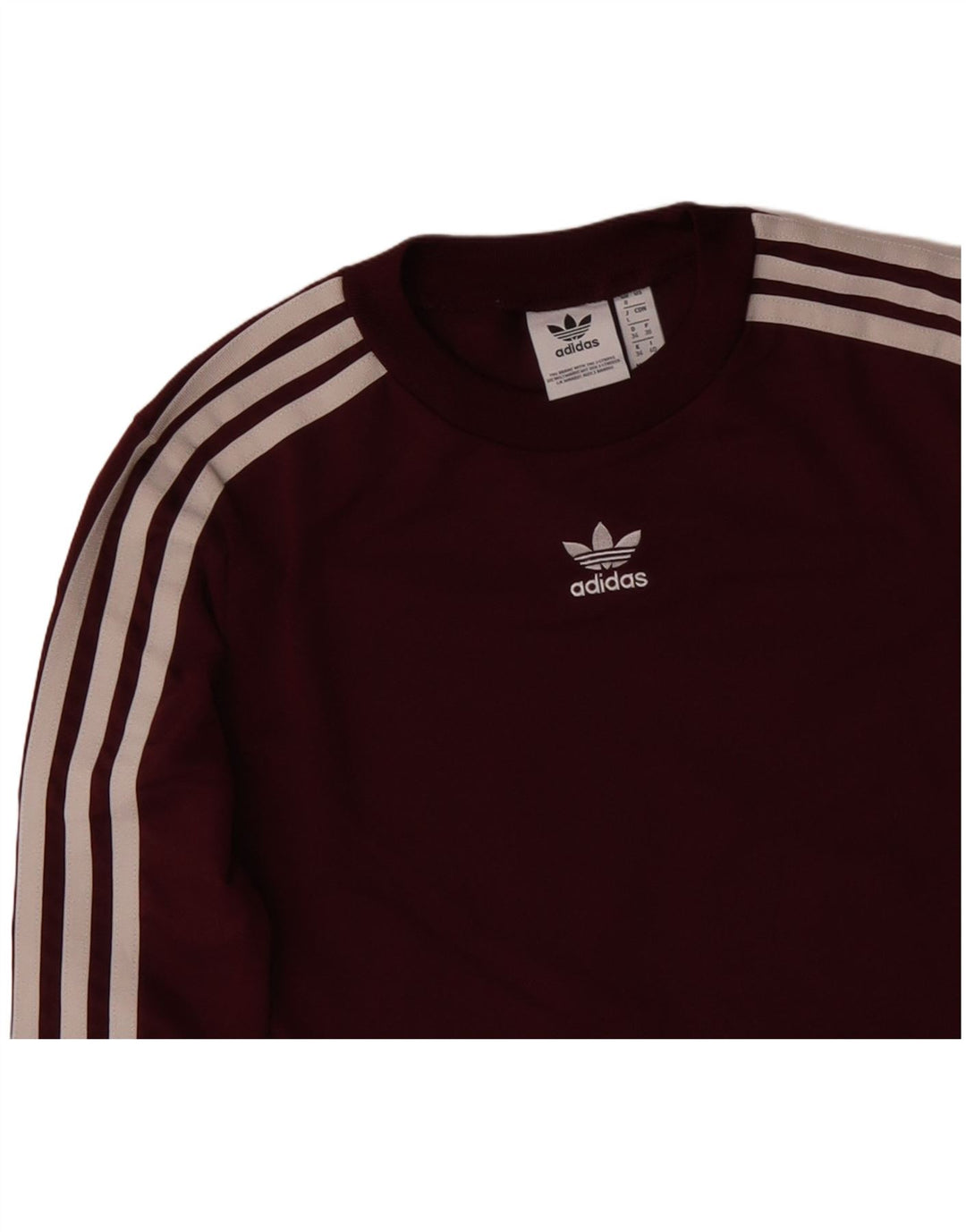ADIDAS Womens Long Sleeve Bodysuit UK 8 Small Burgundy Polyester