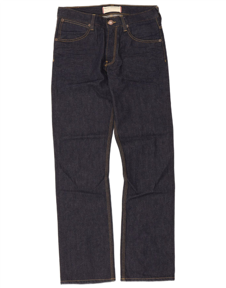 French Connection Mens Regular Straight Jeans W32 L32 Navy Blue Cotton
