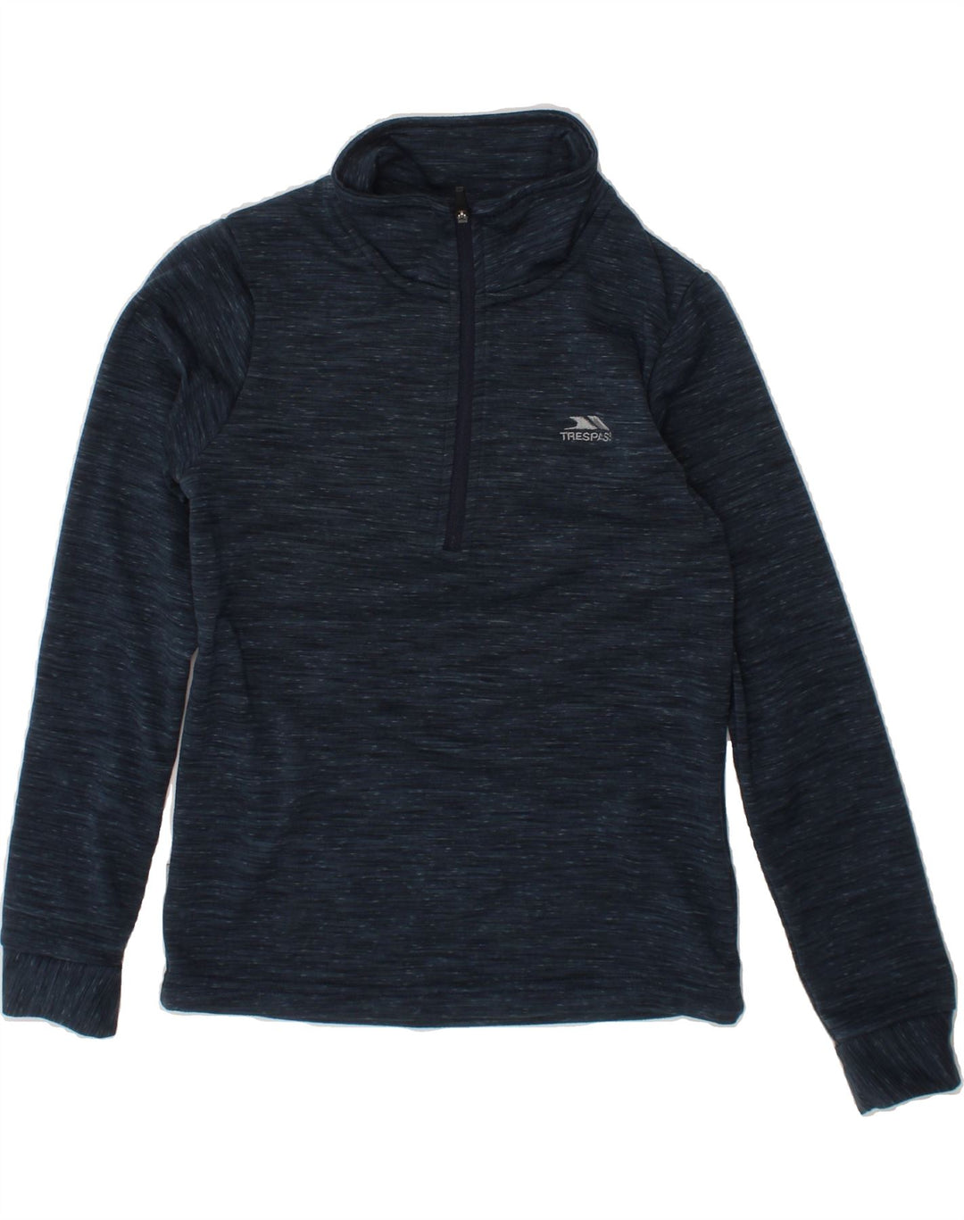 TRESPASS Boys Zip Neck Pullover Tracksuit Top 5-6 Years Navy Blue Flecked Vintage Trespass and Second-Hand Trespass from Messina Hembry 