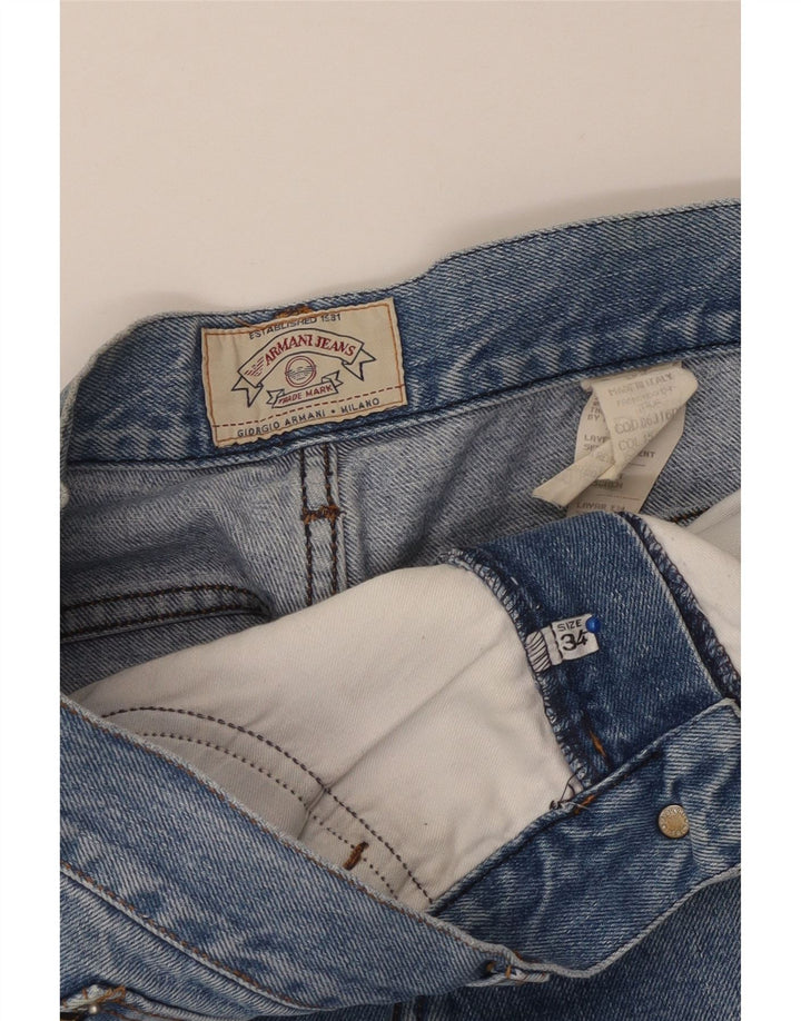 ARMANI Womens Straight Jeans W34 L31 Blue Cotton