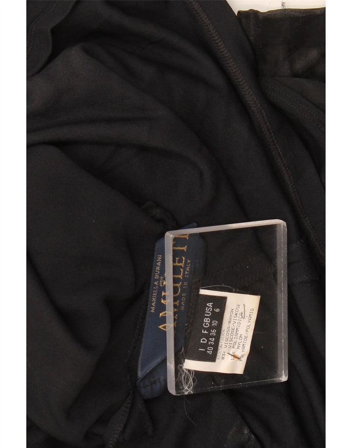 AMULETI Womens Sleeveless A-Line Dress UK 10 Small Black Viscose