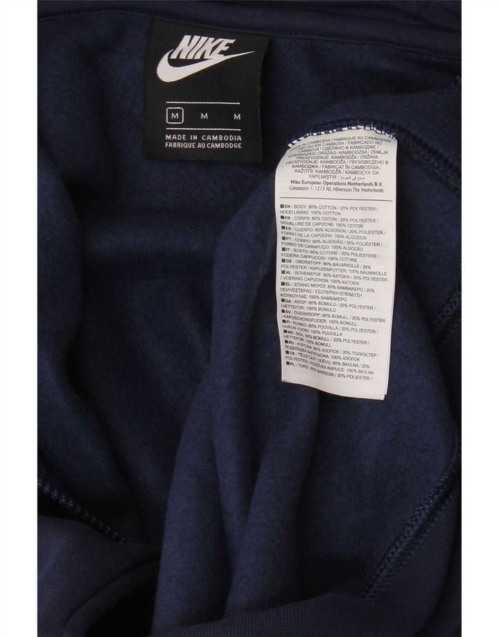 Nike Mens Zip Hoodie Sweater Medium Navy Blue Cotton