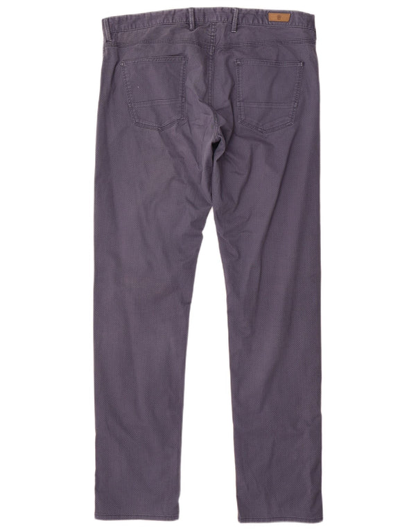 MASSIMO DUTTI Mens Casual Trousers EU 44 Large W34 L33 Navy Blue Spotted