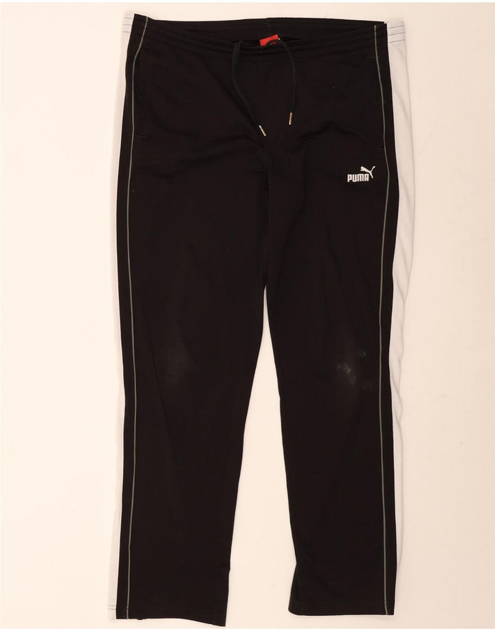 Puma Mens Tracksuit Trousers Large Black Colourblock Polyester