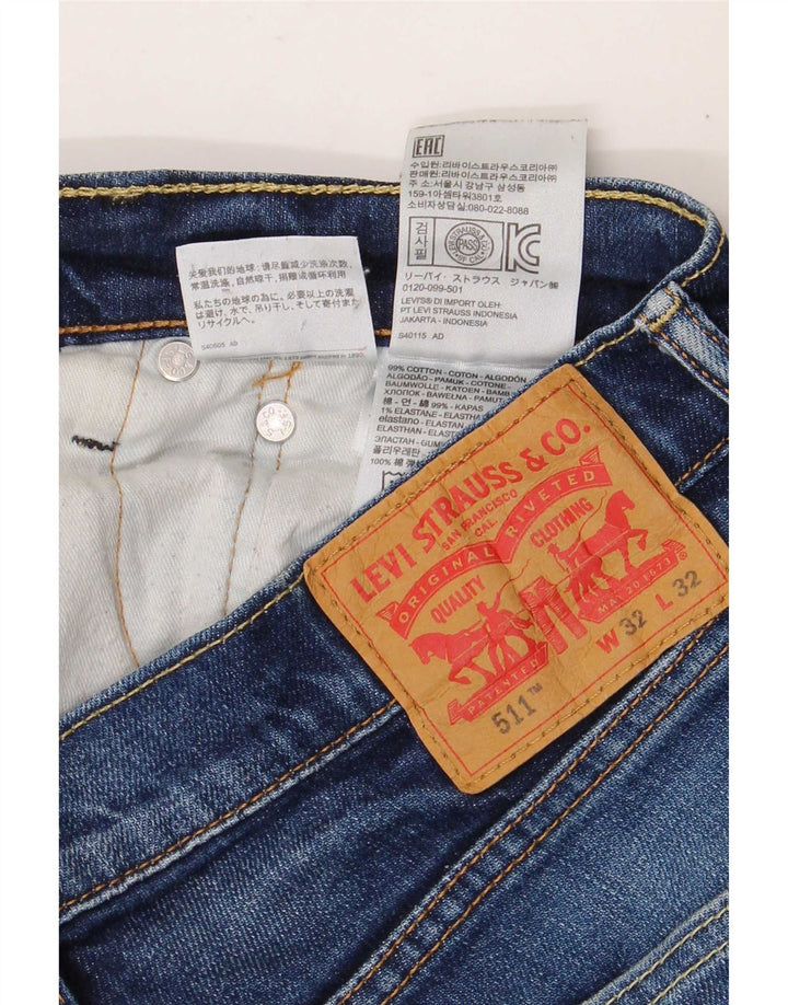 Levi's Mens 511 Slim Jeans W32 L28 Blue Cotton