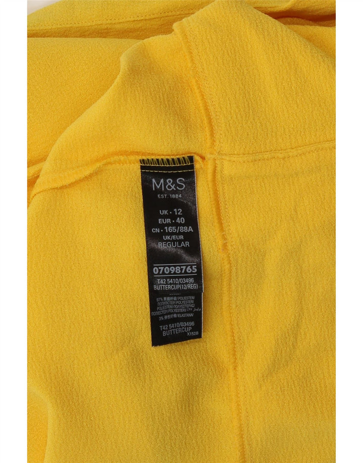 Marks & Spencer Womens Shift Dress UK 12 Medium  Yellow Polyester