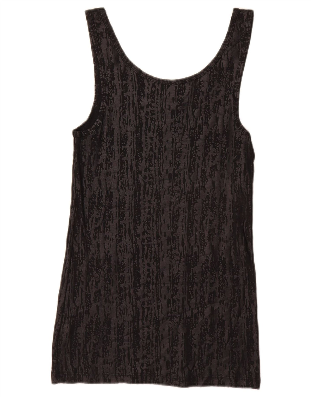 MOSSIMO Womens Vest Top UK 12 Medium Black Animal Print Cotton