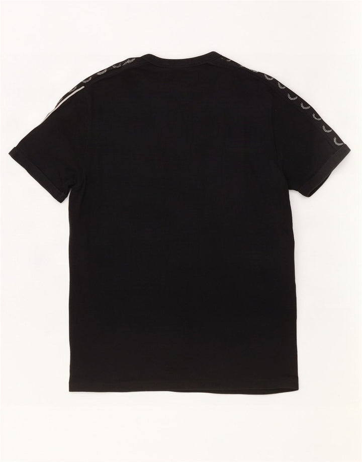 Fred Perry Mens Graphic T-Shirt Top Medium Black Cotton