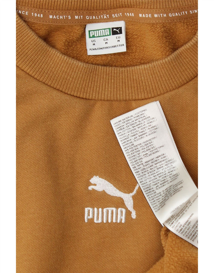 Puma Womens Oversized Sweatshirt Jumper UK 14 Medium Brown Cotton