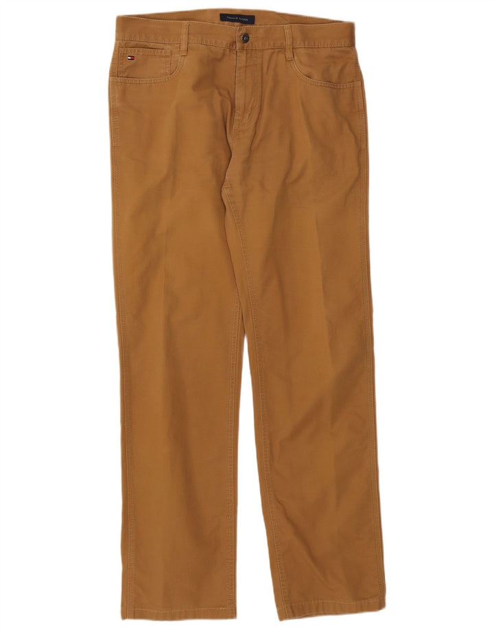 TOMMY HILFIGER Mens Straight Casual Trousers W33 L32 Beige Cotton