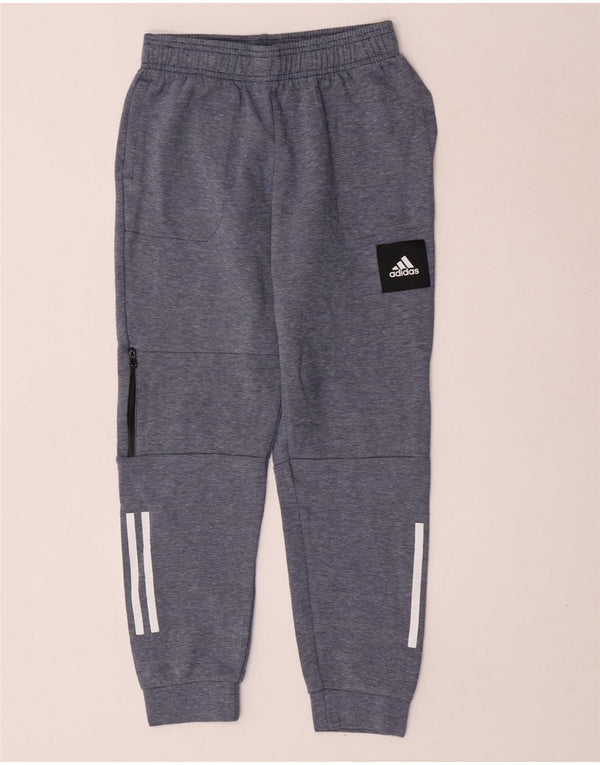 ADIDAS Boys Tracksuit Trousers Joggers 11-12 Years  Navy Blue Pinstripe