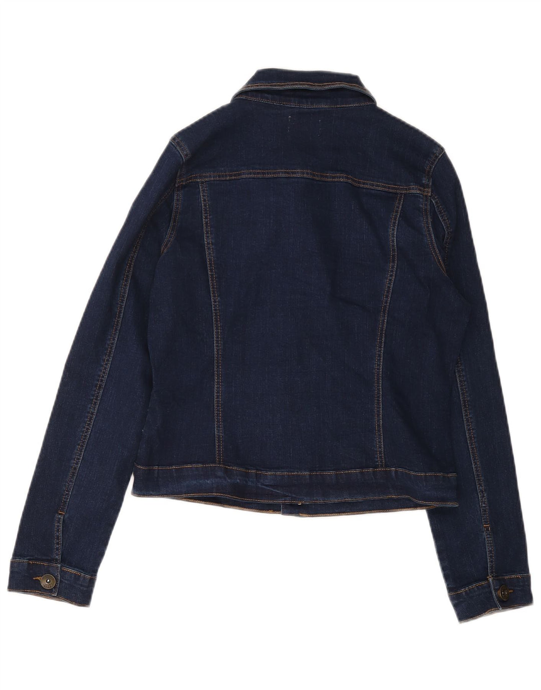 OASIS Womens Crop Denim Jacket UK 12 Medium Navy Blue Cotton