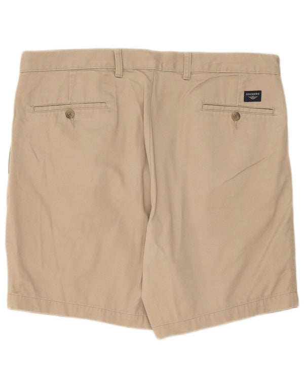 Dockers Mens Pegged Chino Shorts W36 Large Beige Cotton