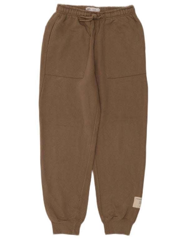 Zara Boys Tracksuit Trousers Joggers 11-12 Years  Brown Cotton