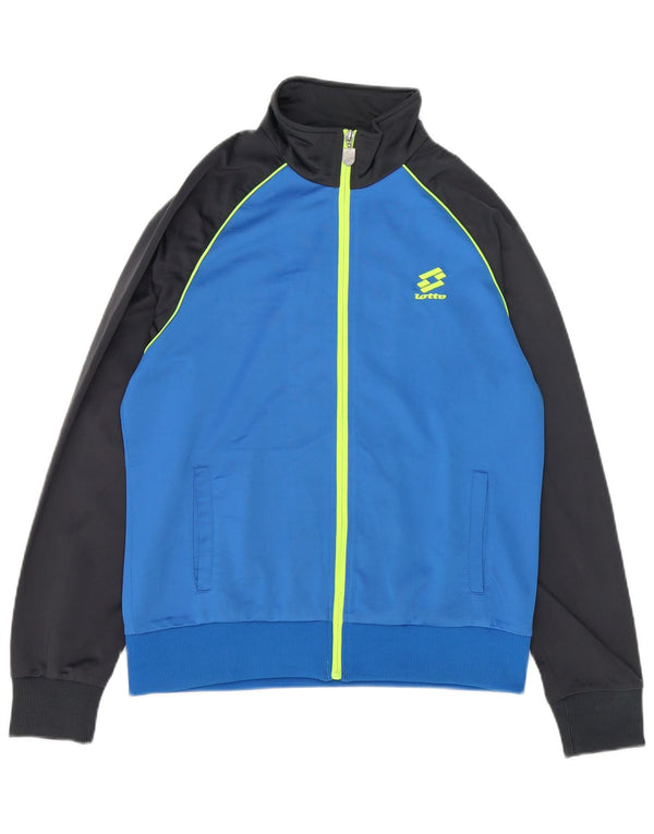 Lotto Mens Tracksuit Top Jacket Medium Blue Colourblock