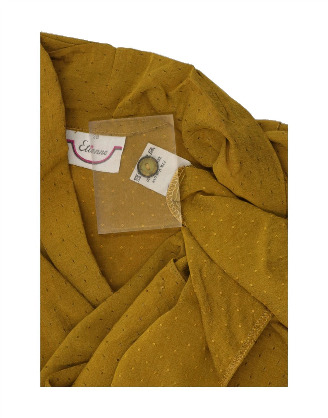ETIENNE Womens Shirt Blouse EU 38 Medium Yellow Spotted Viscose Vintage Etienne and Second-Hand Etienne from Messina Hembry 
